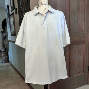 LAND'S END Blue Pique Knit Polo Shirt - Size L - EUC
